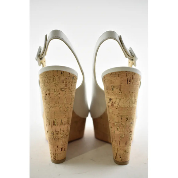 Christian Louboutin Reine De Liege 120 White Cork Platform Wedge Sandal Heel 42 - Picture 10 of 11